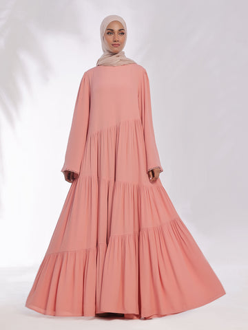 Slant & Style Peach Pink Abaya